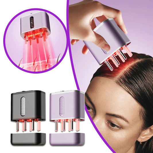 Electric Scalp Massager Cow Horn Massage Comb Red Light Oil Applicator Promote Hair Growth Portable Hair Guid Comb
